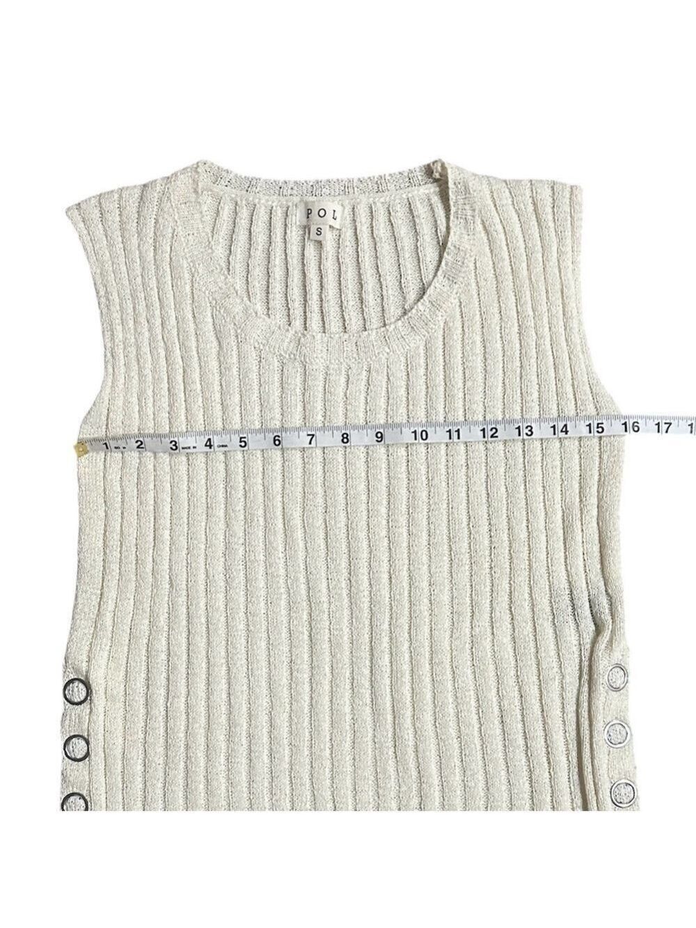 POL Ribbed Sleeveless Grommet Snap Side Hem Boho Top Size Small - Picture 9 of 12